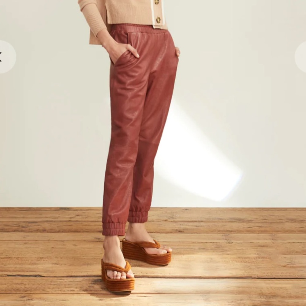 NWT veronica beard Lamb Leather Wasia Pants